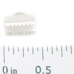 Silver Plated, 10mm*6mm Metal Ribbon Ends with Loop,Sold 1000PCS Per Lot
