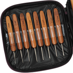 Purple Bamboo Crochet Hook,Carbonized Hook Flat Shank,Bamboo Crochet Starter Set,20pcs/set