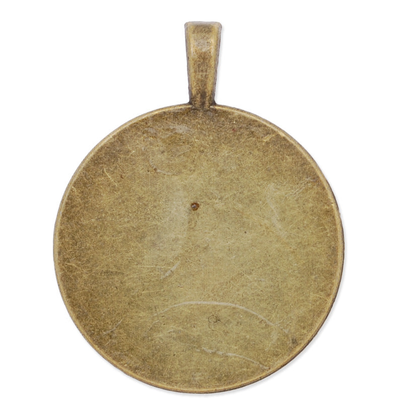 Antique Bronze metal pendant tray with 30mm round bezel,20pcs/lot