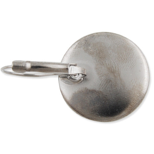 Gun Metal Black French Lever Back Earrings Blank/Base,fit 12MM glass cabochons,buttons