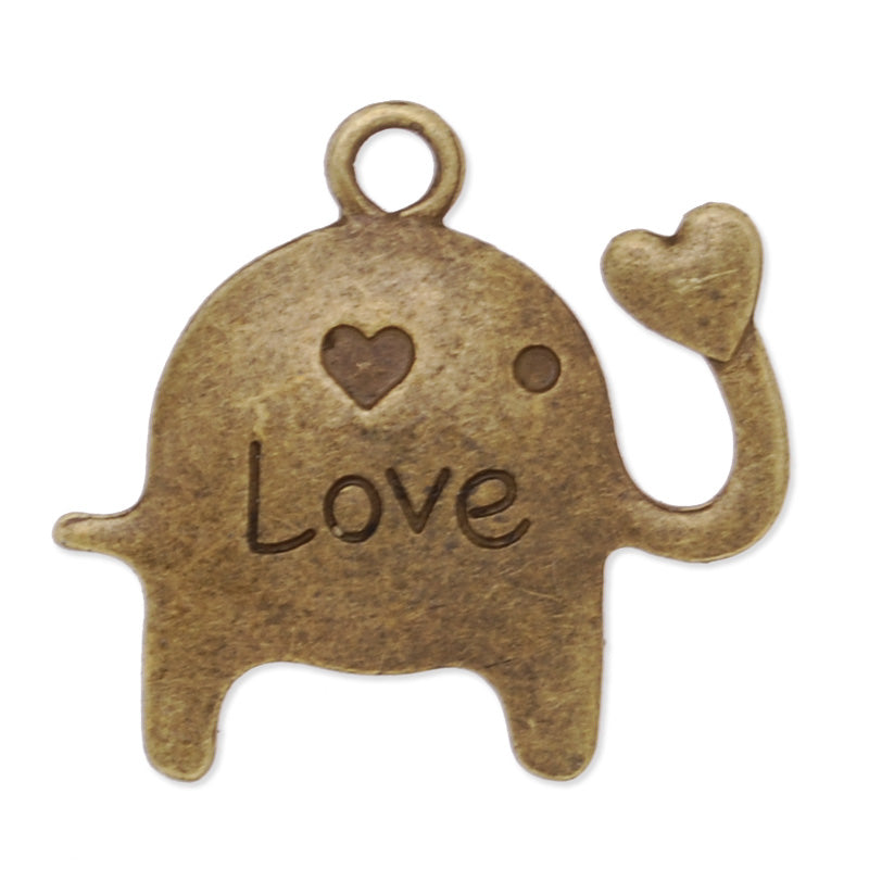 Cute Elephant pendant base with 14mm Round bezel,zinc alloy filled,antique bronze plated,20pcs/lot