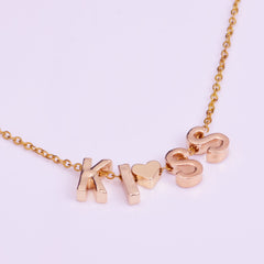 Gold Alloy Letter Pendant Charm letter necklace Personalized Name bracelet Alphabet 