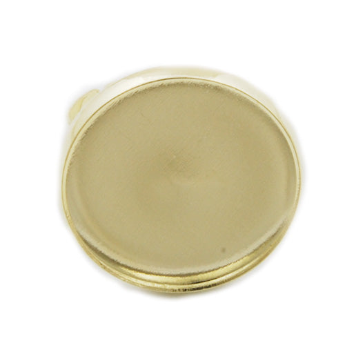 Adjustable Ring Blank Base Setting Pendants With 20MM Round Pad,14K Gold-Plated Brass,Lead Free And Nickel Free,Sold 20PCS Per Lot