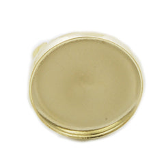 Adjustable Ring Blank Base Setting Pendants With 20MM Round Pad,14K Gold-Plated Brass,Lead Free And Nickel Free,Sold 20PCS Per Lot