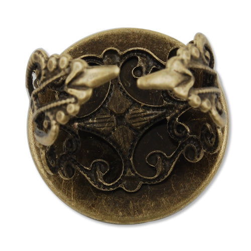 20mm Round Adjustable Shallow bottom Antique Bronze plated Ring Base Setting Pendants With 20 MM round Pad,Sold 20PCS Per Package