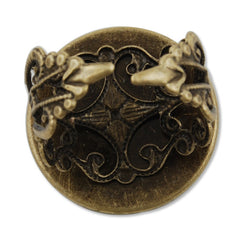20mm Round Adjustable Shallow bottom Antique Bronze plated Ring Base Setting Pendants With 20 MM round Pad,Sold 20PCS Per Package