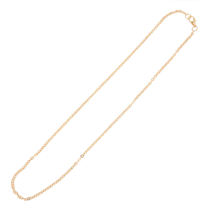 18 inch long necklace chain for pendant,1.5x2mm link size,Lobster Clasp end,Brass chain,golden plated,20pcs/lot
