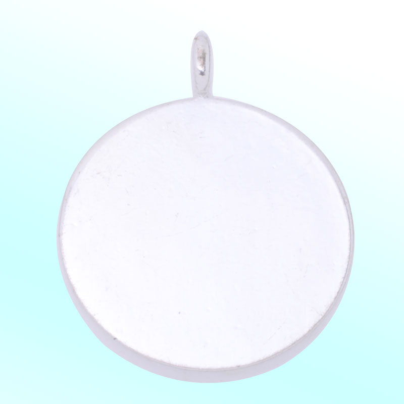 16mm(inside) Round pendant trays,Zinc Alloy filled,Silver plated,20pcs/lot