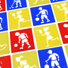 tibetara About 14*15cm Children's sportsman Stencils bullet journal accessories Drawing Stencil template 6 each/lot