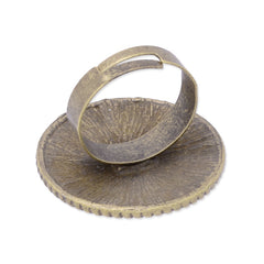 Adjustable Ring with 20mm(inside) Round edge bezel,Zinc Alloy filled,Antique bronze plated,20pcs/lot