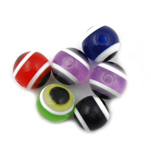 10 MM Bright and Colorful stripe Bead Round resin Beads,Hole Size