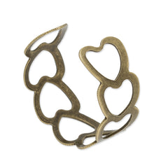 8mm wide Adjustable Ring,Heart,Brass filled,Antique Bronze Plated,20pcs/lot