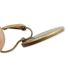 Antique Bronze French Lever Back Earrings Blank/Base,fit 12MM glass cabochons,buttons