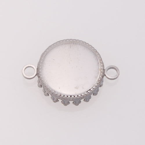 15MM Round Double Hanging Bracelet bezel,Gun Metal Black Plated,Lead Free And Nickel Free,Sold 50PCS Per Pkg