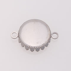 15MM Round Double Hanging Bracelet bezel,Gun Metal Black Plated,Lead Free And Nickel Free,Sold 50PCS Per Pkg