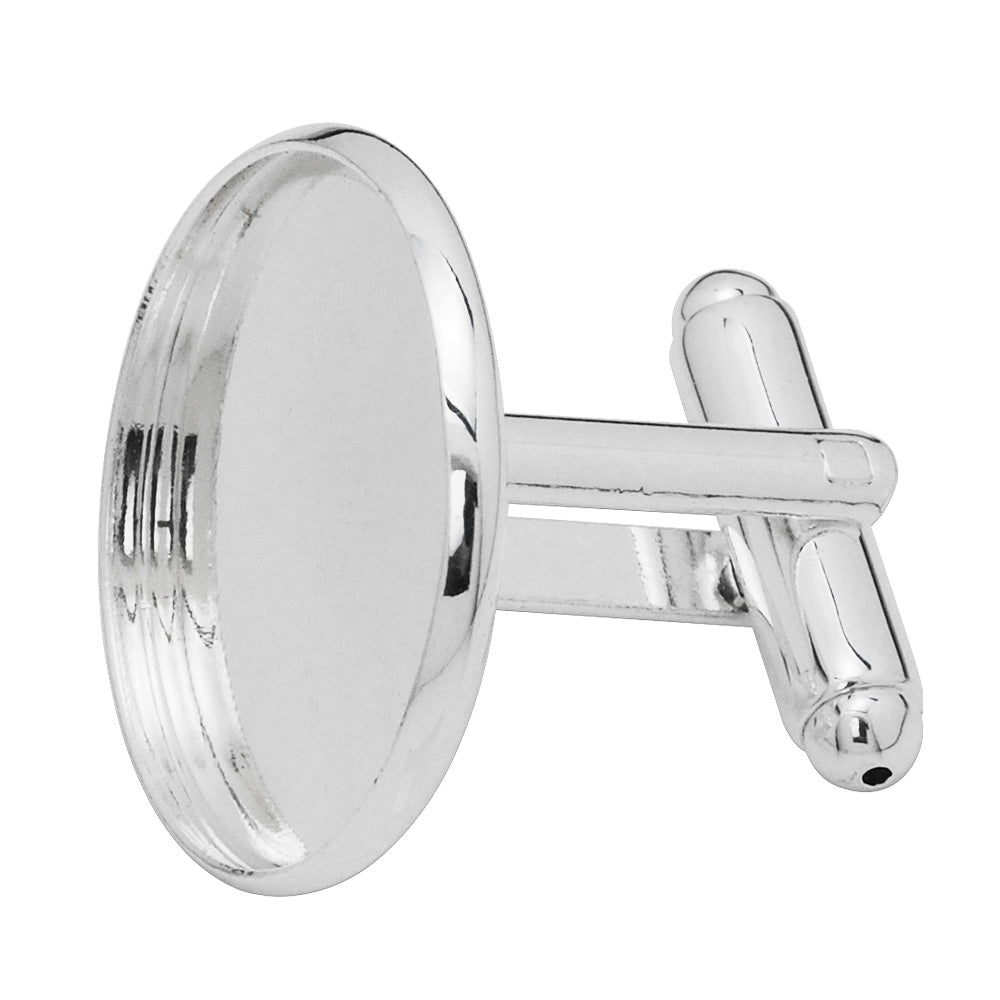 20mm Round Cufflink Blank Base,Silver Plated Bezel Cufflink Setting,Metal Brass,20pcs/lot