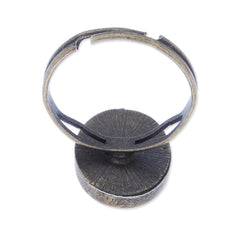 Adjustable ring with 10x14mm oval Bezel,Zinc alloy filled,Antique bronze finished,20pcs/lot