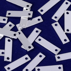 About 0.8*4*15MM tibetara® Brass Hand Stamping Blanks empty bar Blank Name Plate jewelry Pendant Blanks plated silver 20pcs