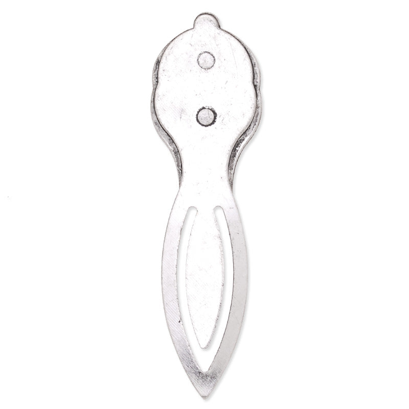 20mm Round Setting Bezels Cameo Mountings Tray Base,Vintage Antiqued Silver Bookmark,length:81.5mm,10pcs/lot