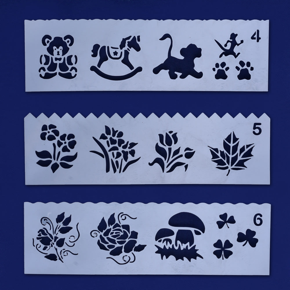 tibetara About 19.8*6cm Plastic Stencils Lace ruler Stencil Set Pattern animal car bullet journal pochoir Mix 8 each/lot