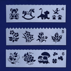 tibetara About 19.8*6cm Plastic Stencils Lace ruler Stencil Set Pattern animal car bullet journal pochoir Mix 8 each/lot