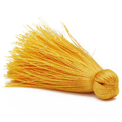 4cm Silky Tassels,Gold Yellow Handmade Long Jewelry Tassels,Fashion Mala Necklace Tassels, 20pcs/lot