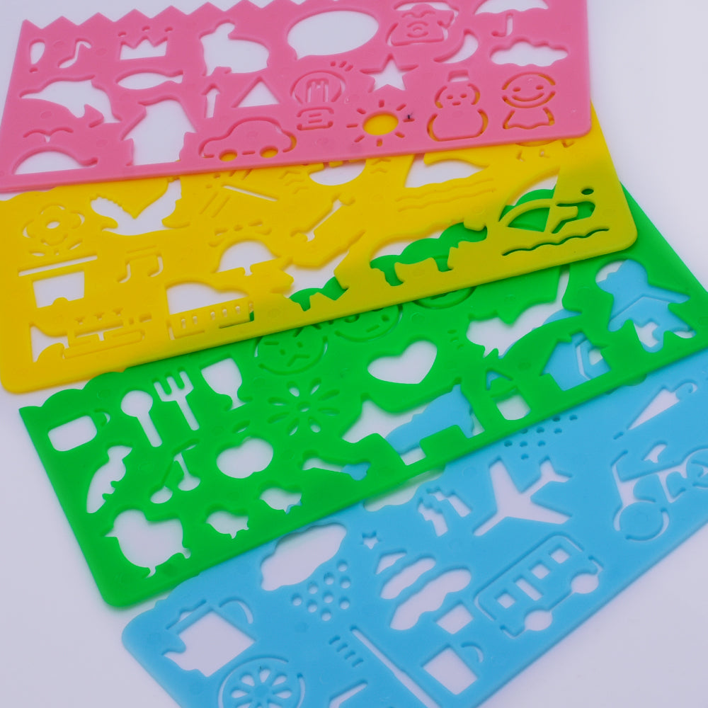 5.5x2.5 inch Set of 4 Plastic Stencils Kawaii Planner  scrabook supplies Planner and Craft Projects 1set