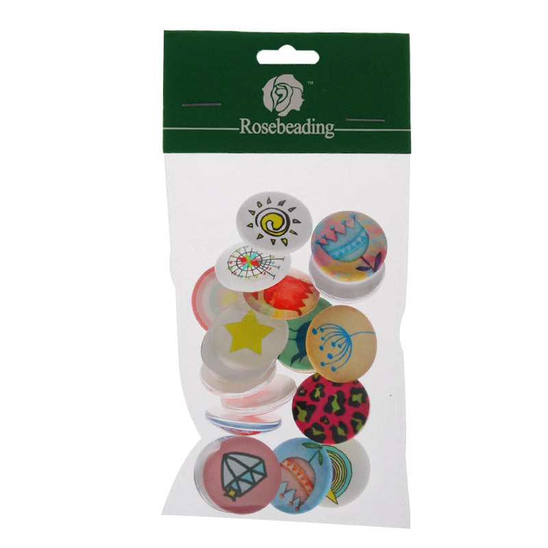 25MM Round Pattern flat-back Glass cabochon,one style multi photos,cute photo,20 pieces/lot