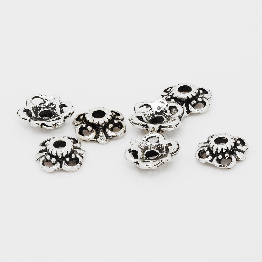10mm Antique Silver Buddhism Bead Caps,Flower Bead Caps,Jewelry Findings,sold 100pcs/lot