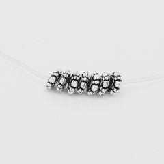 Tibetan Beads,Silver Tone Spacer Beads,Euro Style Beads,Bulk beads,Thickness 2mm,sold 100pcs/lot