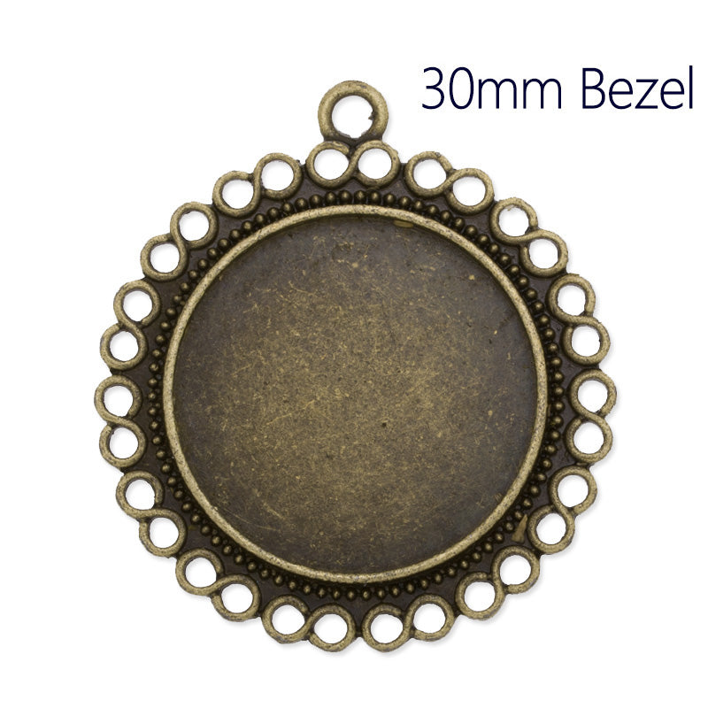 30mm Round pendant trays,zinc alloy filled,Antique Bronze plated,20pcs/lot