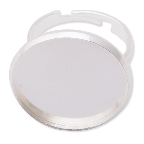 20mm  Round Adjustable Shallow bottom Silver plated Ring Base Setting Pendants With 20 MM round Pad,fit 20mm round glass cabochon,Sold 50PCS Per Package