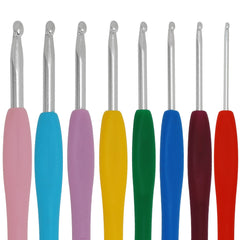 Crochet Hook,Plastic Colorful Crochet Starter Set,Soft Handle,Crochet Hook set,8pcs/set