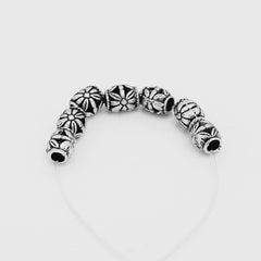 Tibetan Flower Beads,Diy Jewelry Buddhism Beads,Large Hole Spacer beads,Rondelle Beads,Diameter 7mm,Sold 50pcs/lot