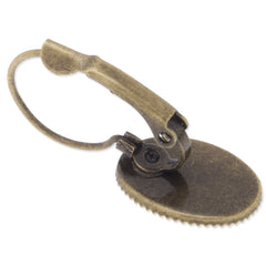 Brass French Lever Back with 10x14mm oval bezel,Earrings Blank,antique Bronze plated,50pcs/lot