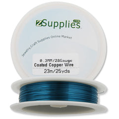 0.3MM Thick Blue Coated Soft Copper Wire,about 23M/25yds per Roll,28Gauge,Sold 10 Rolls Per Lot