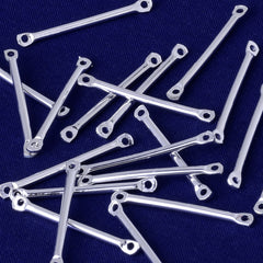 About 25.5*1.5MM tibetara® Brass Personalized Stamping Blank Bar Connector necklace bar blanks with 2 holes wholesale plated silver 20pcs