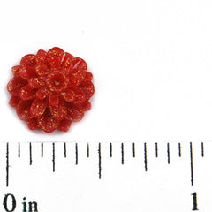 12*6.5mm dark red Flower Resin Cabochon Cameo,Flat back,sold 400 pcs per pkg.