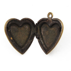 20*19mm Antique Brass Blank Heart Lockets Pendant,setting ,Sold 30 pcs per pkg