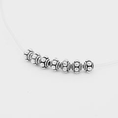 Vintage Tibetan Beads,Silver Tone Spacer Beads,Euro Style Beads,Bulk beads,Thickness 4mm,sold 100pcs/lot