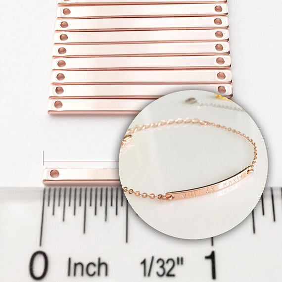 About 27.5*1.85MM tibetara® Blank Brass blanks with 2 holes DIY Jewelry for personalization plated silver  20pcs 10203701