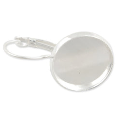 Silver French Lever Back Earrings Blank/Bas,fit 16MM glass cabochons,buttons