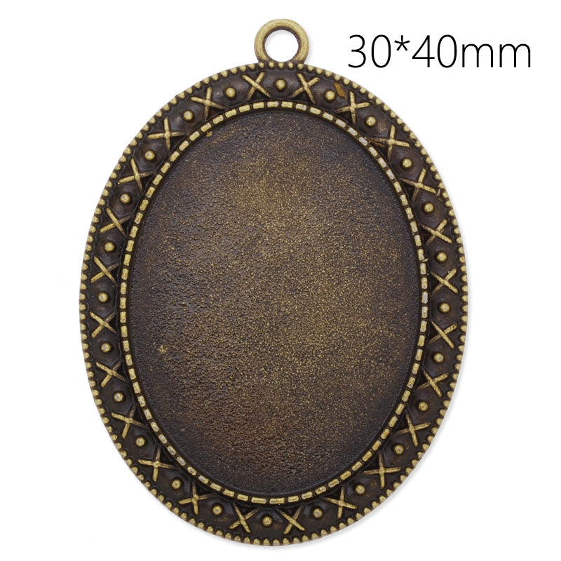 30x40mm Oval simple pendant tray,Zinc alloy filled,Antique Bronze plated,20pcs/lot