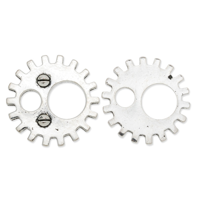 20mm Antique silver Metal Steampunk,Gear Charms Connector for Gear Jewelry,50 picecs/lot