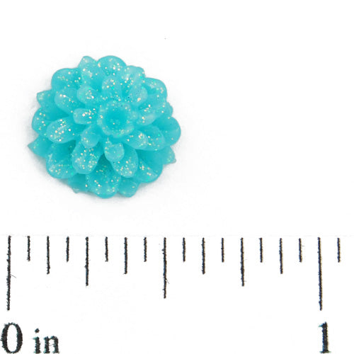 12*6.5mm Ice Blue Flower Resin Cabochon Cameo,Flat back,sold 400 pcs per pkg.