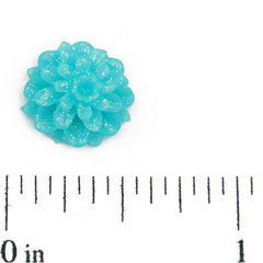 12*6.5mm Ice Blue Flower Resin Cabochon Cameo,Flat back,sold 400 pcs per pkg.