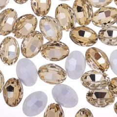 13x18mm Oval Pointed Back Rhinestones Glass Jewels point crystal Nail Art Craft Supply brown 50pcs 10183951