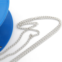 4.8MM*3.2MM Brass Nickel Plated Twist Oval Chain,Handmade,Sold 25 Meters Per Roll