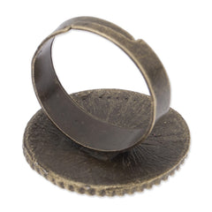 Adjustable Ring with 16mm Round Bezel,Zinc alloy filled and Antique Bronze plated,20pcs/lot
