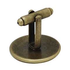 20mm Round Bezel Cufflink Blank Base,Antique Bronze Cufflink Setting,Metal Brass,20pcs/lot